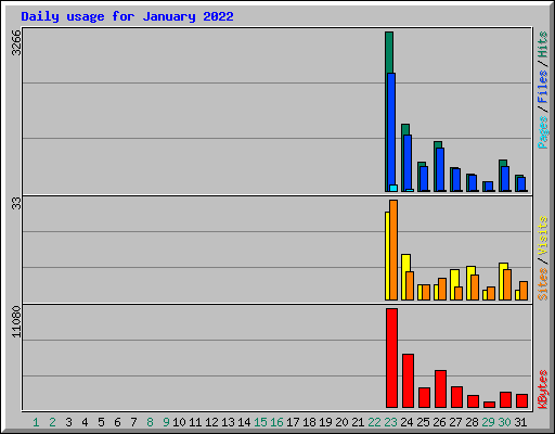 Daily usage for January 2022