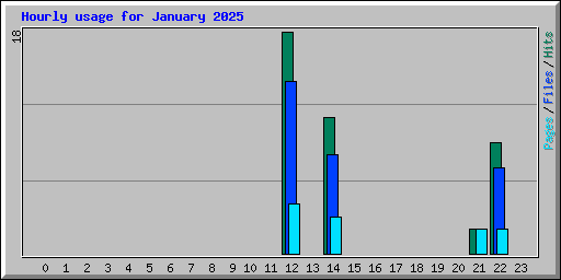 Hourly usage for January 2025