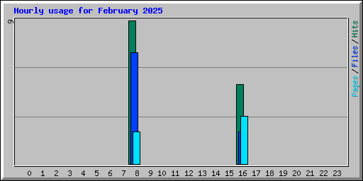 Hourly usage for February 2025