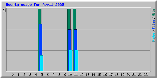 Hourly usage for April 2025