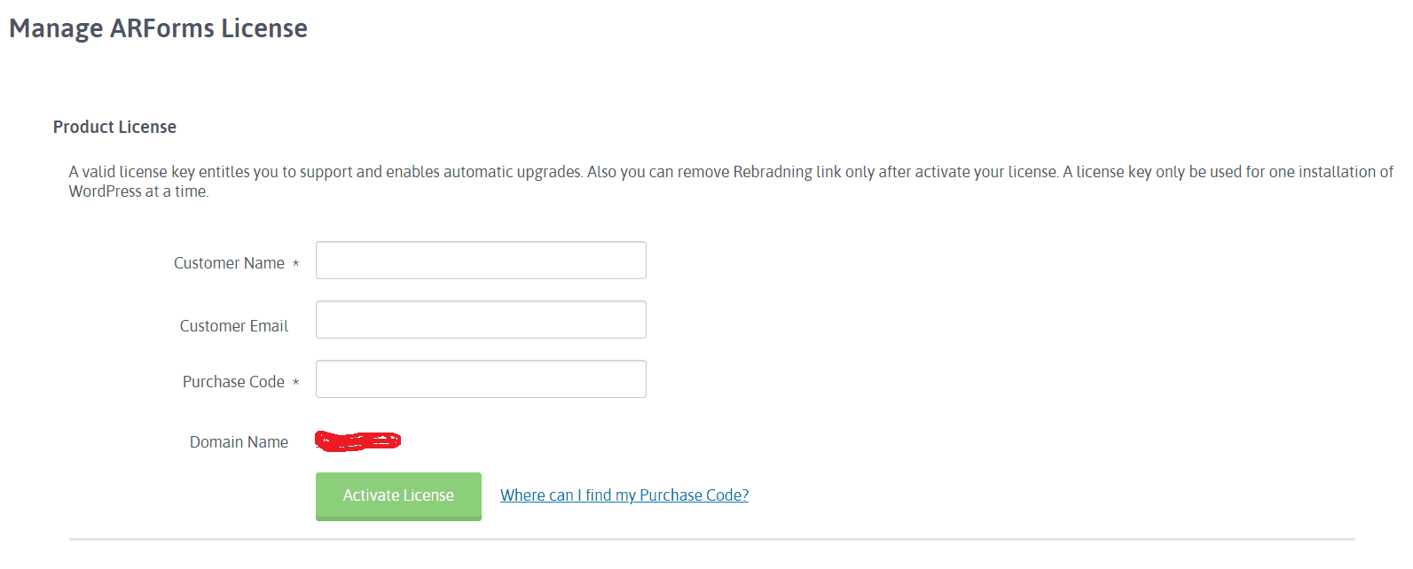 ARForms License KeyActivation