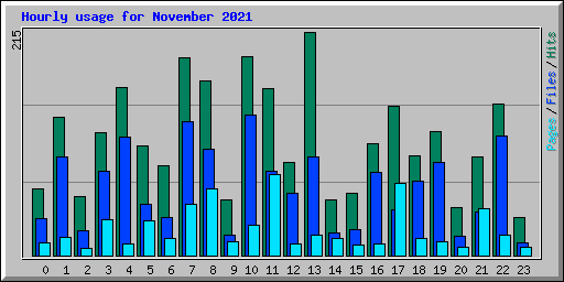 Hourly usage for November 2021