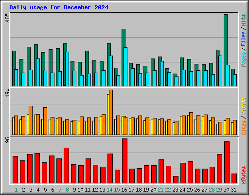 Daily usage for December 2024