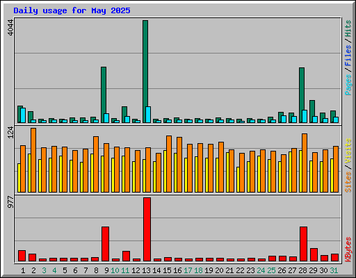 Daily usage for May 2025