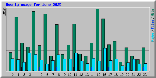 Hourly usage for June 2025