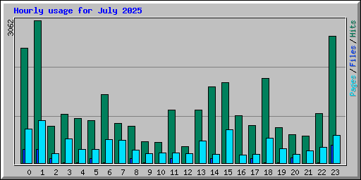 Hourly usage for July 2025