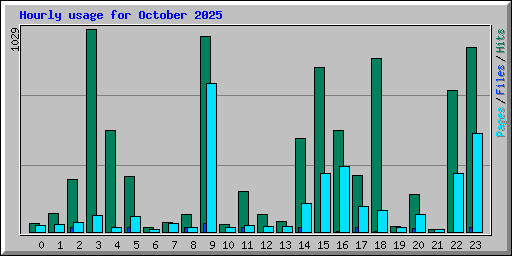 Hourly usage for October 2025